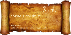 Kozma Adolár névjegykártya